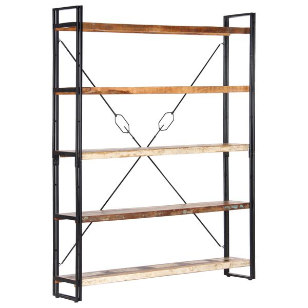 vidaXL 5-Tier Bookcase 140x30x180 cm Solid Reclaimed Wood