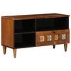 vidaXL TV Cabinet with Drawer Walnut 80 x 33 x 46 cm Solid Mango Wood