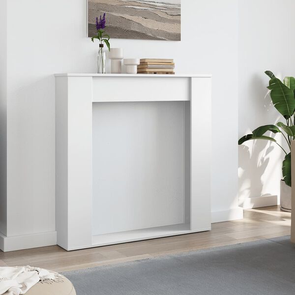 vidaXL Fireplace Surround White 100x20x100 cm Engineered Wood