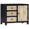 vidaXL Hand Carved Side Cabinet Grey 75x35x60 cm Solid Mango Wood
