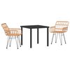 vidaXL Garden Dining Set 5 pcs Black Poly rattan