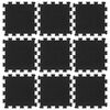 vidaXL Rubber Floor Tiles 9 pcs Black 16 mm 30x30 cm