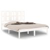 vidaXL Bed Frame without Mattress White 135x190 cm Double Solid Wood