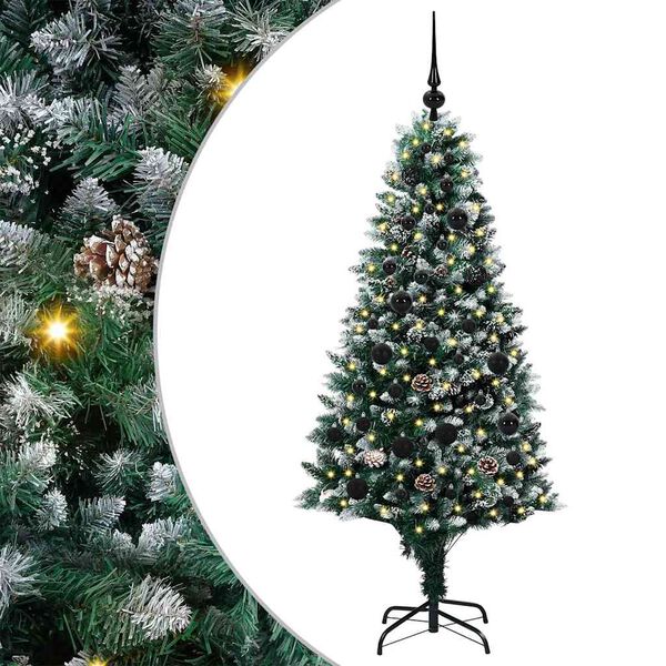 vidaXL Artificial Christmas Tree with 150 LEDs with Stand Green 150 cm