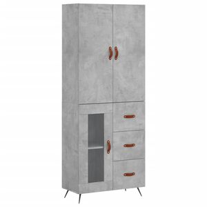 vidaXL Highboard Concrete Grey 69,5x34x180 cm Engineered Wood
