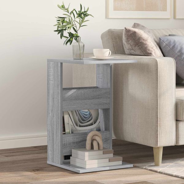 vidaXL Side Table Grey Sonoma 40 x 35 x 60.5 cm Engineered Wood