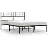 vidaXL Metal Bed Frame without Mattress with Headboard Black 120x200cm