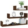 vidaXL Wall Display Shelves 3 pcs Brown Oak Engineered Wood