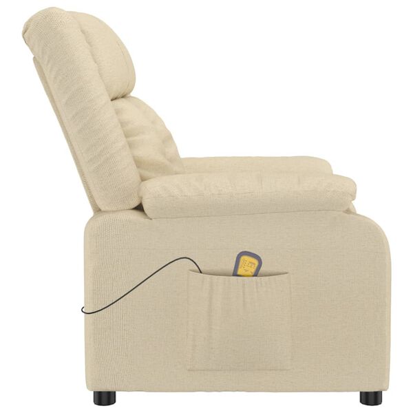vidaXL Massage Chair Cream Fabric