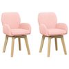vidaXL Swivel Dining Chairs 2 pcs Boucl&eacute; Pink 54 x 58 x 87 cm