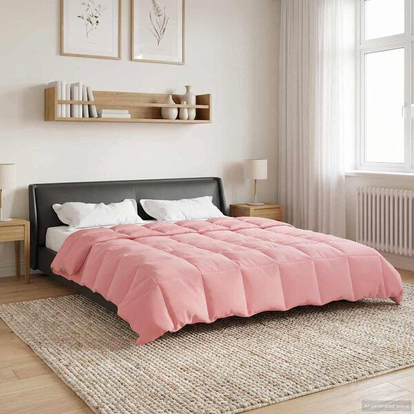 vidaXL Full Year Duvet Quilted Pink 220 x 240 cm Microfiber