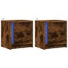 vidaXL Bedside Cabinets with LED Lights 2 pcs Smoked Oak Engineered Wood