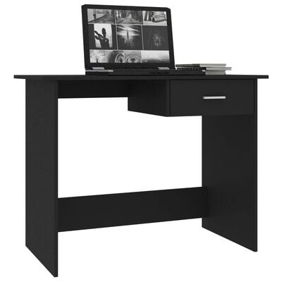 vidaXL Desk Black 100x50x76 cm Chipboard