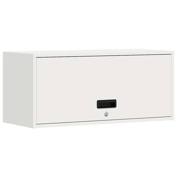 vidaXL Wall Cabinet for Garage with Gas-lift Door White