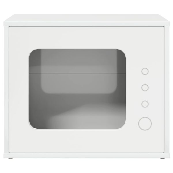 vidaXL Cat House Gloss White 51 x 30 x 42 cm Engineered Wood