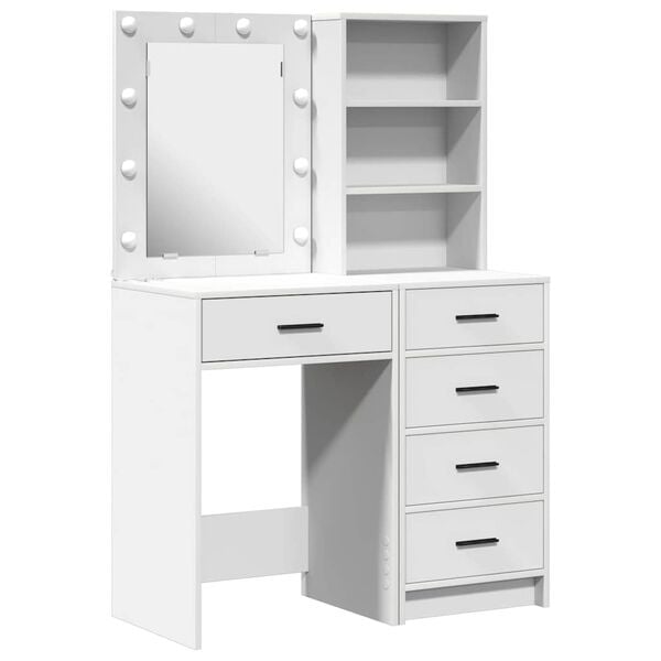 vidaXL Dressing Table 2 pcs White 50 x 41 x 135 cm Engineered wood