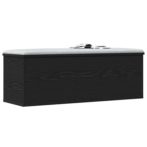vidaXL Storage Box Black Oak 102 x 35 x 35 cm Engineered Wood