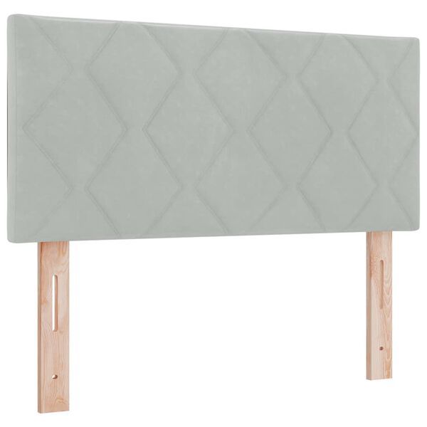 vidaXL Headboard Height Adjustable Light grey 90 cm Velvet