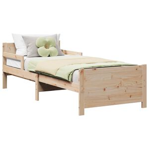 vidaXL Bed Frame with Headboard Brown 80 x 200 cm Engineered Wood