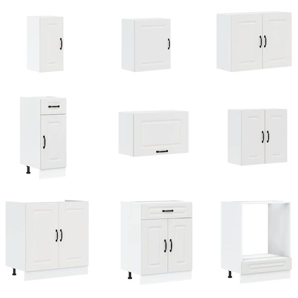 vidaXL 14 Piece Kitchen Cabinet Set Kalmar White Engineered Wood