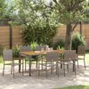 vidaXL Garden Dining Set 7 pcs Grey Poly Rattan