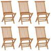 vidaXL Folding Garden Chairs 6 pcs Solid Teak Wood