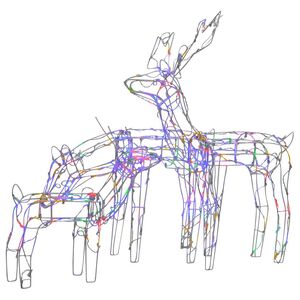 vidaXL 3 Piece Christmas Light Display Reindeers 229 LEDs