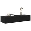 vidaXL Wall Shelf with Drawers Black 100x36x19 cm Engineered Wood