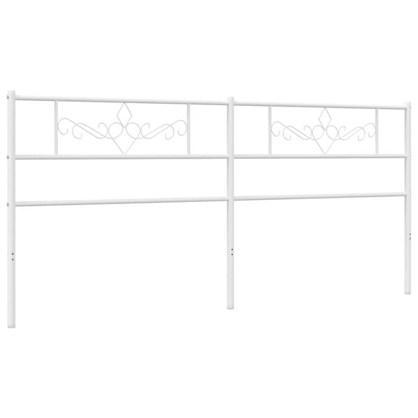 vidaXL Metal Replace Headboard White 193 cm