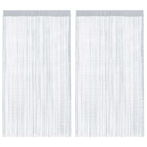 vidaXL String Curtains 2 pcs Light Grey 140x250 cm