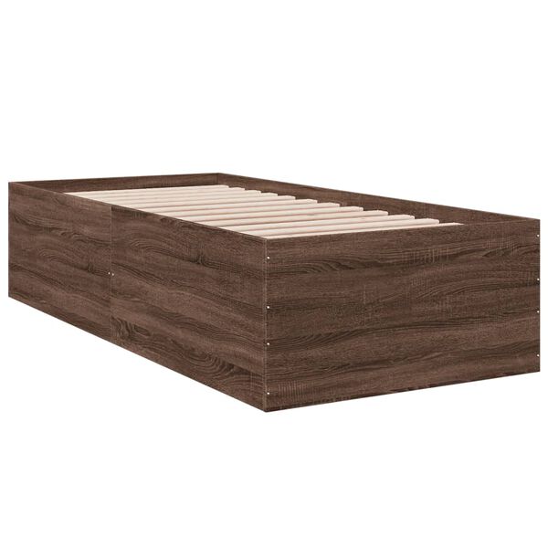 vidaXL Bed Frame without Mattress Brown Oak 100x200 cm