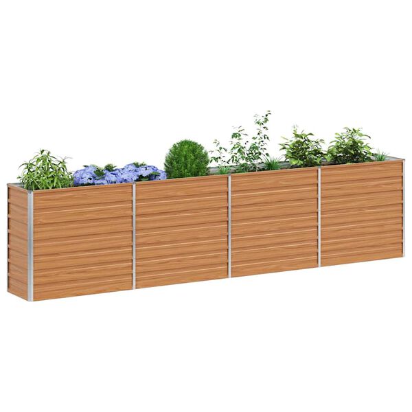 vidaXL Garden Raised Bed 320x40x77 cm Galvanized Steel Silver