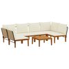 vidaXL 7 pcs Solid Acacia Wood & Rope Natural