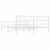 vidaXL Metal Bed Frame without Mattress with Footboard White 200x200cm