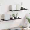 vidaXL Floating Shelf Wall-mounted 2 pcs Black 60 x 18 x 2.5 cm Steel