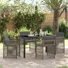 vidaXL Garden Dining Set 5 pcs Grey Poly Rattan
