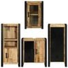 vidaXL Bathroom Furniture Set with Shelf 4 pcs Brown Soild Mango Wood