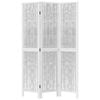 vidaXL Room Divider 3 Panels White Solid Wood Paulownia