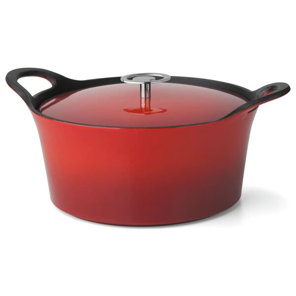 CUISINOX Cast Iron Casserole Enamelled 3.4 L 24 cm Red