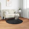 vidaXL Faux Sheepskin Rug Tafalla Black &Oslash; 120 cm Polyester