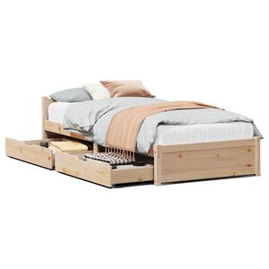 vidaXL Bed Frame without Mattress 75x190 cm Small Single Solid Wood Pine