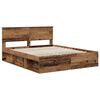 vidaXL Bed Frame with Headboard Old Wood 160 x 200 cm Solid Pine Wood
