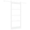 vidaXL Sliding Door White 93 x 202 cm Solid Pine Wood and Glass
