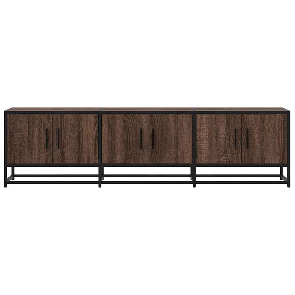 vidaXL TV Cabinet Brown Oak 150x35x41 cm Engineered Wood and Metal