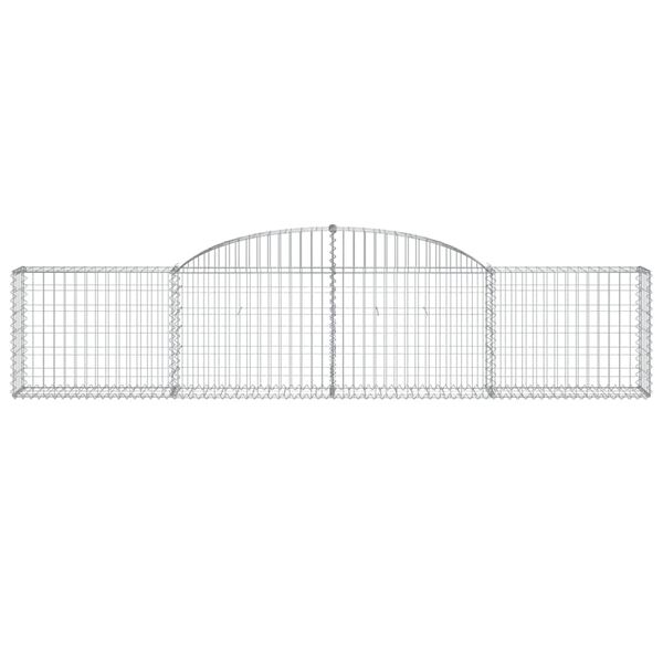 vidaXL Arched Gabion Baskets 2 pcs 300x30x60/80 cm Galvanised Iron