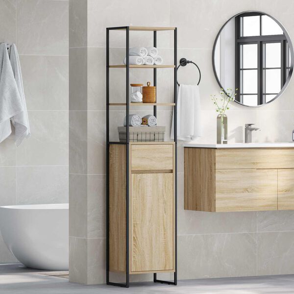 vidaXL Bathroom Cabinet Sonoma 40 x 30 x 180 cm Engineered Wood