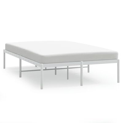 vidaXL Metal Bed Frame White 120x190 cm Small Double