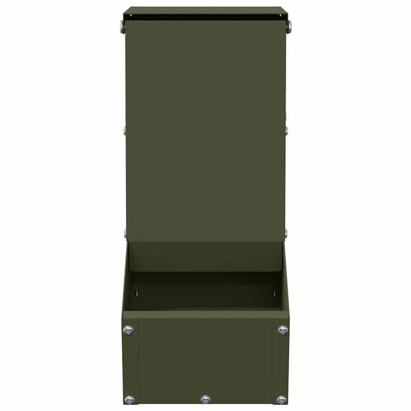 vidaXL Rabbit Feeder Olive Green 12.5 x 26 x 28.5 cm Cold-Rolled Steel