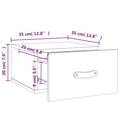 vidaXL Wall-mounted Bedside Cabinets 2 pcs White 35x35x20 cm