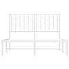 vidaXL Metal Bed Frame without Mattress with Headboard White 120x190cm